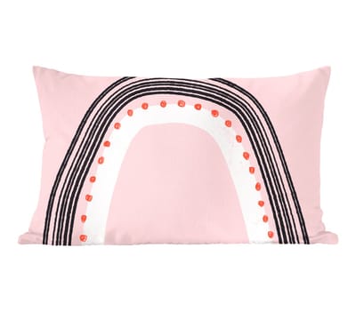 Sierkussens - Kussentjes Woonkamer - 50x30 cm - Regenboog - Minimalisme - Roze