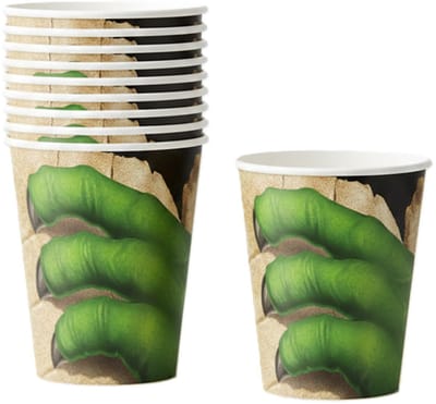 Kinder bekers Dinosaurus thema - 24x stuks - feest bekers - 250 ml - Kinder verjaardag feestartikelen - karton