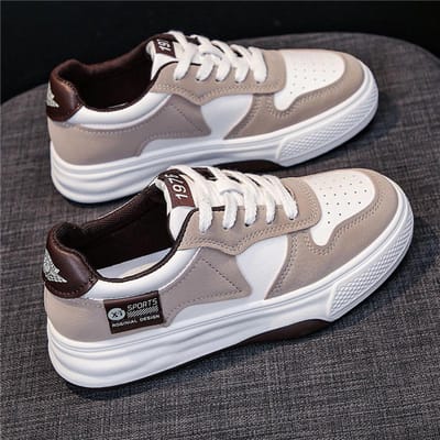 Skateboard Dames Winter Nieuw Dikke Zool Panda Kleurcombinatie All-match Casual Sports Witte Schoenen 40 white