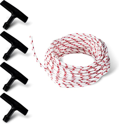 Starter Touw Set - Trekkoord Motor - Tuinmachines Starten - Duurzaam Nylon Materiaal - 10 Meter Lengte - Zwart