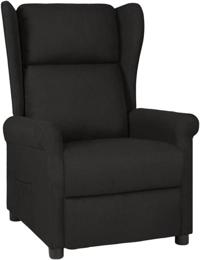 Relaxstoel Stof - Comfortstoel Zwart - Ontspannen Zitten - Handmatig Verstelbaar - 73 x 95 x 103 cm - Zwart