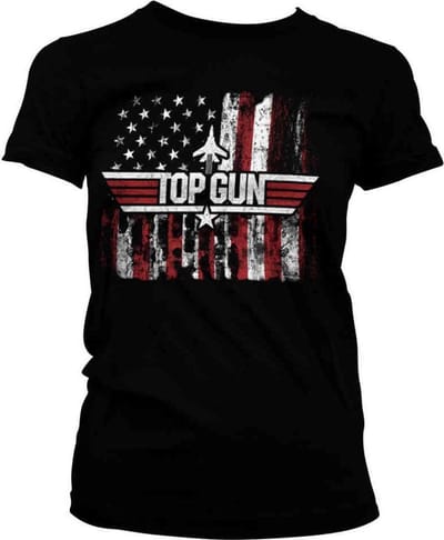 Top Gun Dames Tshirt -S- America Zwart