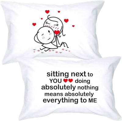 Kussenhoezen voor Koppels met Liefdevolle Boodschap - You Mean Everything to Me - Romantisch Cadeau voor Hem en Haar