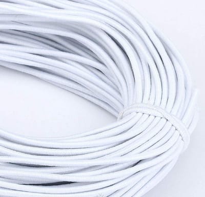 45 yards 2MM Elastisch Touw Bungee Schokkoord voor DIY Projecten - Polyester Bungee Koord (Wit/Zwart)