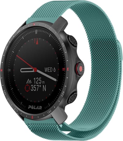 Strap-it Milanees smartwatch bandje - geschikt voor Polar Vantage M / M2 / M3 / Vantage V3 / Grit X / Grit X Pro / Grit X2 Pro - groen