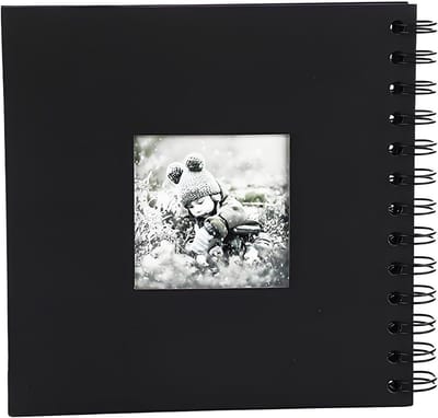 DIY Fotoalbum met 20 Zwarte Pagina's - Gastenboek voor Verjaardagen en Bruiloften (17 x 17 cm, Zwarte Kaft)