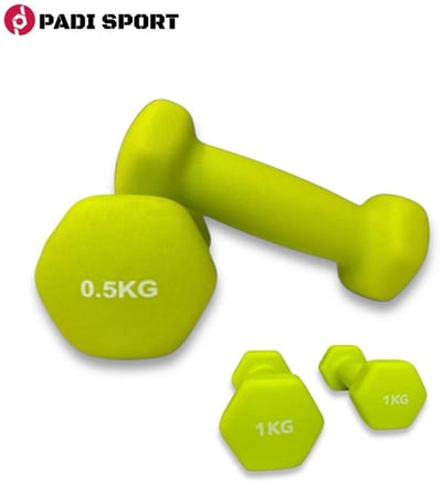 Padisport dumbells groen 0,5 en 1 kg - gewichten set halters - gewichten set dumbbell - dumbbells