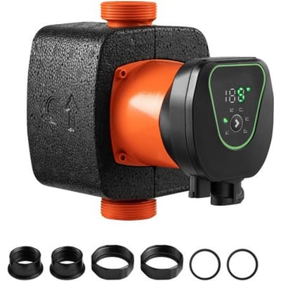 VEVOR LPS25-11PA/180 Circulatiepomp, 117 L/min, 140W, Max. Opvoerhoogte 11 M, Gietijzeren Warmwatercirculatie, Schroefdraadaansluiting, Terugslagklep, Stille Werking, voor Thuisverwarmingssysteem