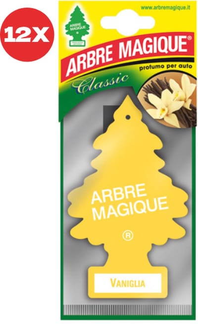 12 stuks Vanille Arbre Magique Geurboom luchtverfrisser voor in de auto Vaniglia – Car Parfum – Geurboompje – Geurbooster – Wonderboom – Geurverfrisser – Nieuwe Auto – Autogeur – Autoparfum – Geurblad