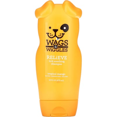 Wags & Wiggles, Jeukverlichtende Verzachtende Shampoo, Tropische Mango, 16 fl oz (473 ml) yellow