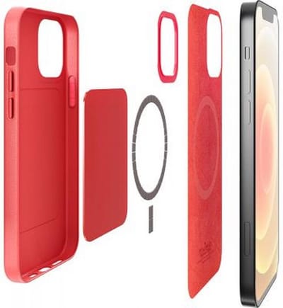 Puro, Hoesje geschikt voor iPhone 12 / 12 Pro - SKYMAG MagSafe Compatibel, Rood