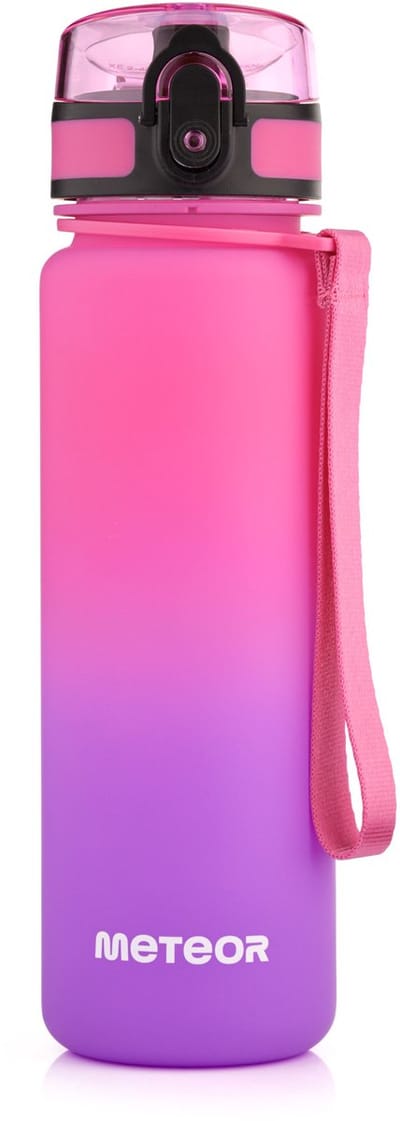 Meteor - Sportfles 500 ml - Hydratatie tijdens sportactiviteiten - Sportuitrusting - Roze / Paarse