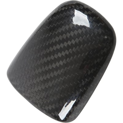 Cache de pommeau de levier de vitesse en fibre de carbone sèche brillante de remplacement pour Dodge Challenger 2015 ‑2021 black