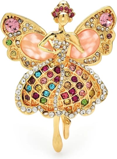 Broche- Ballerina-Broche- Zelto- Goudkleurige Broche-Broches-Fashion-Dames Mode-Heren Broche-Bijoux-Sierpin-