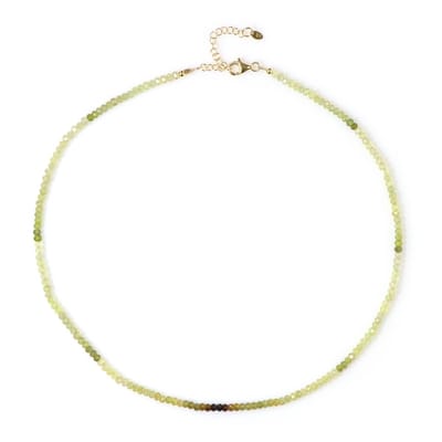 Cavill - Vergulde Zilveren Halsketting - 925 Sterling Zilver - 43,168 Ct Facetgeslepen Groene Grossulaar - Verstelbare Damesketting 45-50 cm