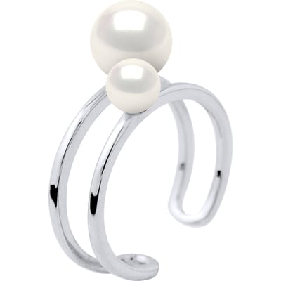 Ring DUO Beads Freshwater 5 en 8 mm White 925