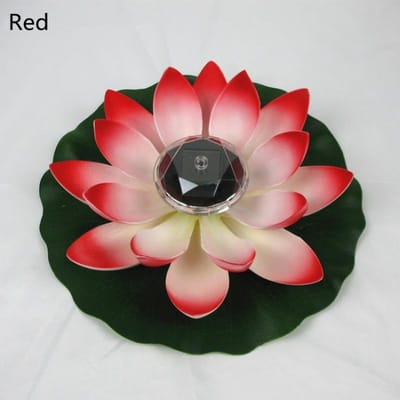 Lampe solaire Lotus artificielle flottante, 1 pièce, fontaine, piscine, jardin, veilleuse, décorations de paysage d'étang rouge