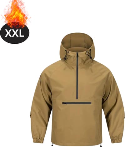 Bovista Windjas Voor Heren - Windjack - Waterdicht - Jas Met Capuchon - Outdoorjas - Volwassen - Beige - Maat XXL