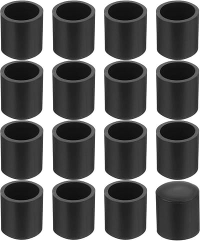36x Stoelpootdoppen Zwart 12mm PVC - Antislip Vloerbeschermers voor Stoelen en Tafels