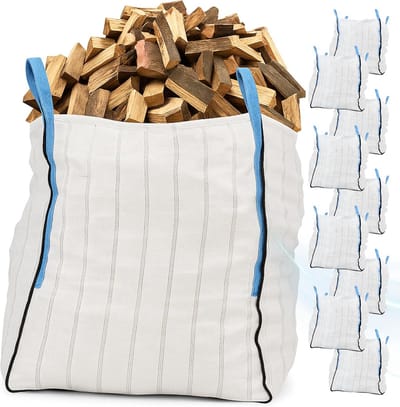 Big Bag Stapelzakken voor Houtopslag en Transport (1 m³/1500 kg) - Set van 10
