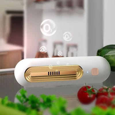 Kleine draagbare luchtreiniger - USB-luchtreiniger voor de koelkast - Draagbare luchtreiniger voor thuis - Goud