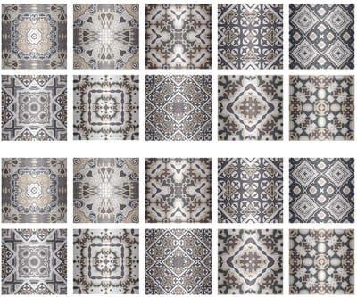 Dailygoods- Tegelstickers Zelfklevend - 20 Stuks - 15 x 15 cm - Voor Keuken/Badkamer - Eenvoudig Aanbrengen/Verwijderen - Metallic Zilvergrijs - Wanddecoratie