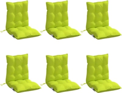 Lage Tuinstoelkussens Set van 6 - Waterafstotend Oxford Stof - Felgroen