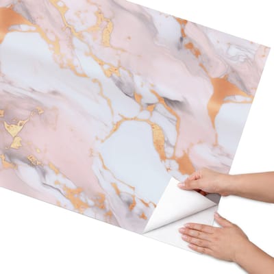Coloray Meubel Wrap Folie - Wit Meubelfolie - 75x150 cm - Decoratiefolie Elegante abstractie - Meubel Wrap Folie - Abstract Meubelfolie - Plakfolie Meubels - Keuken decoratie - Abstractie