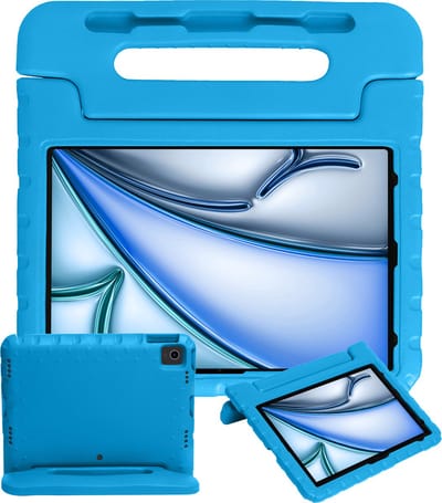 Hoesje - Geschikt voor Apple iPad Air (2024/2025/2026) - 13 inch - Kinderhoes Shockproof Bumper - Kidsproof Case - Tablethoes - Kinder Hoes Cover - Blauw
