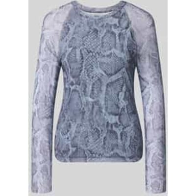 Shirt met lange mouwen van mesh met slangenmotief