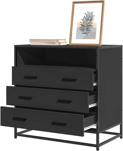 Ladekast met laden - Commode meubel - Opbergen van spullen - Stabiel metalen frame - 70x41x70 cm - Zwart