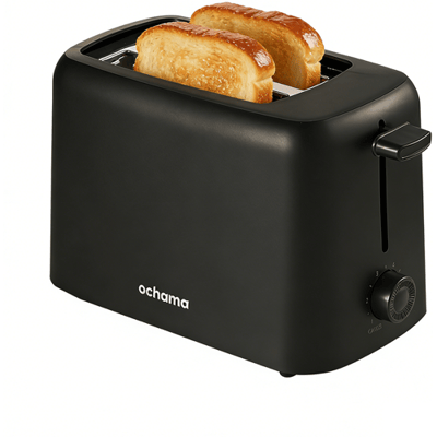 ochama Broodrooster 650W met 6 Bruiningsstanden, Dubbelzijdige Toastmachine voor Sandwiches en Bagels, 3D Snelroosterfunctie, Compact Ontbijtapparaat