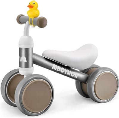 Loopfiets – 1 jaar – Speelgoed Kinderen – 4 wielen - 1-4 jaar – Jongens en Meisjes – Binnen en Buiten – Balans – Nieuw Design - Zilver