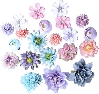 Elegante Haaraccessoires met Kunstbloemen voor Bruiloft en Strandfeesten - Boho Haarspeld en Klem in Blauw en Paars