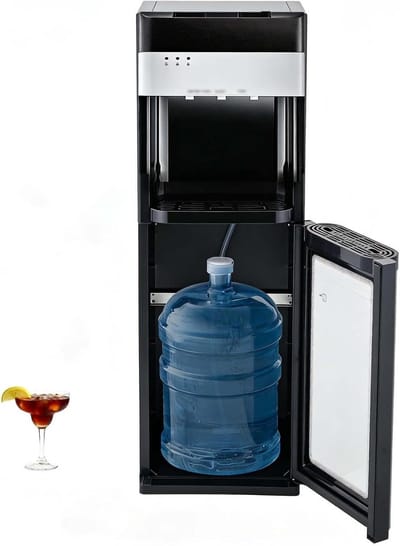 Waterdispenser Onderlader - Waterkoeler Flessen - Direct Drankjes Maken - Kinderveiligheidsslot - 3-5 Gallon Flessen - Zwart