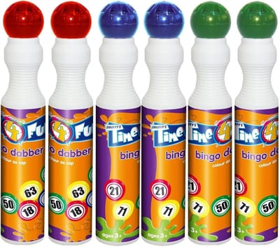 Set van 12 Stuks Bingo Stiften met Waterbasis Inkt in Verschillende Kleuren