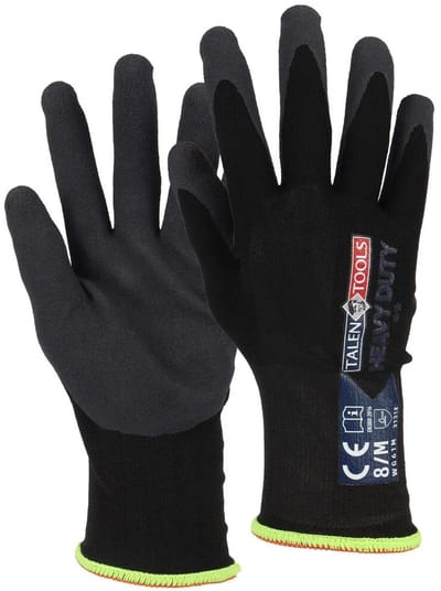 Talen Tools - Werkhandschoenen - Schuurbestendig - Heavy Duty - Gerecycled - Maat M - Zwart