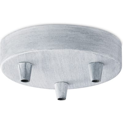 Home Sweet Home - Plafondkap Beton - 12/12/4.5cm - 3 lichts Planfondkap - Ronde plafondrozet - metaal - inclusief aansluit box en montage beugel -