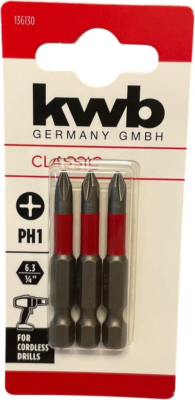 KWB 3 bitjes standaard 50mm PH1