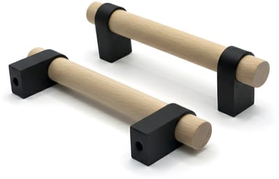 Home 3D® - Handgrepen Zwart - 2 Stuks - 96mm - Beukenhout - Gemaakt in Nederland - Inclusief Schroeven - Voor Keuken, Kast en Meubel