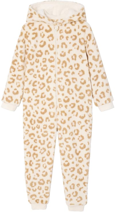 Vertbaudet Meisjespyjama jumpsuit met luipaardprint van sherpa