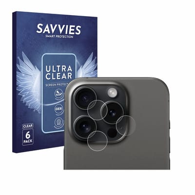 Savvies - Screenprotector voor Apple iPhone 15 Pro (ALLEEN Camera Lens) - Folie Beschermfolie transparant 6 Stuks