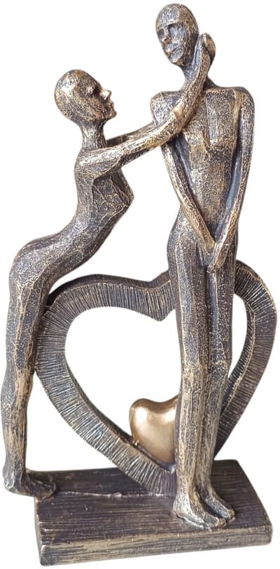 decoratie Beeldje met Hart – 26 cm Hoog - polyresin