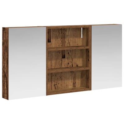 vidaXL - Badkamerkast - set - 3 - st - 100 - x - 10,5 - x - 50 - cm - Bewerkt - hout