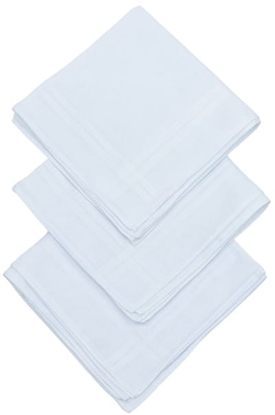 D&L Dames Zakdoeken - Wit - 29 x 29cm - 12 Stuks - 100% Katoen