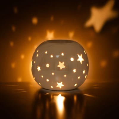 Something Different - Iridescent Star and Wax Warmer Oliebrander - Wit