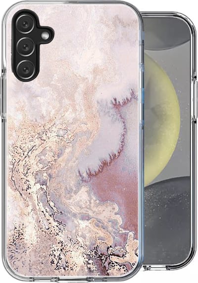 Hoesje geschikt voor Samsung Galaxy S24 - Back Cover Marmer Siliconen Case Roze