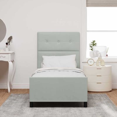 vidaXL - Boxspring - bed - met - hoofdeinde - Lichtgrijs - 80 - x - 200 - cm - Fluweel