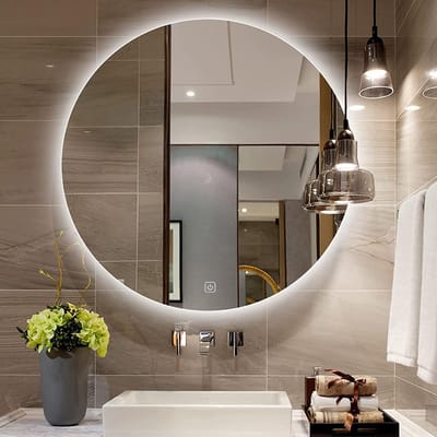 SaniGate Badkamerspiegel Rond 100x100 cm met LED Verlichting & Verwarming – Dimbaar – 3 Lichtstanden (Warm/Koud/Neutraal) – Anti-condens Spiegel