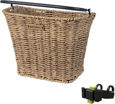 Basil Bremen Rattan Look Fietsmand KF - Voorop - Inclusief Bevestigingssysteem - Lichtbruin